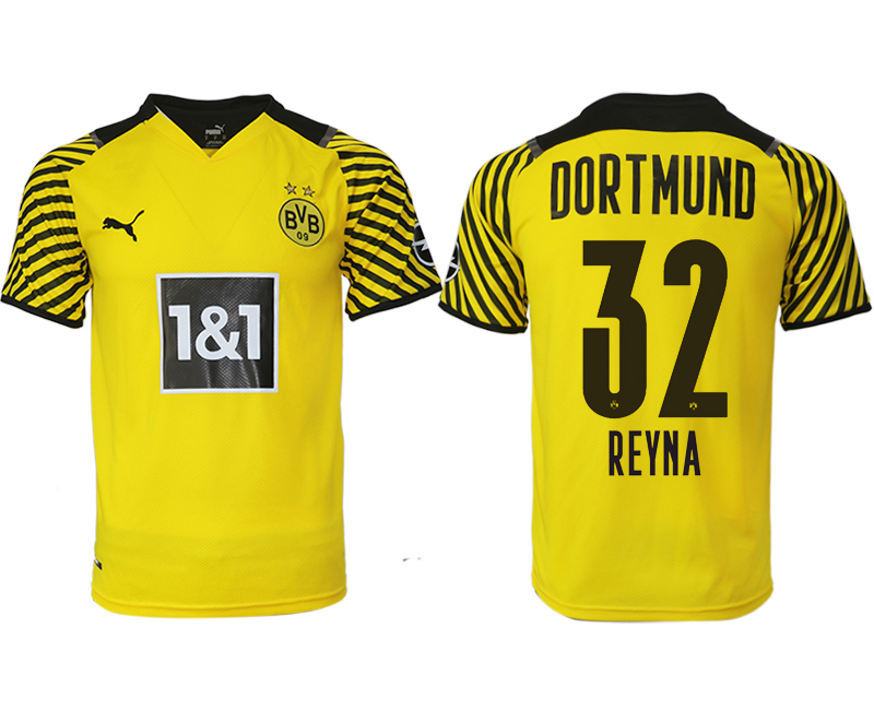 Men 2021-2022 Club Borussia Dortmund home yellow aaa version #32 Soccer Jersey->borussia dortmund jersey->Soccer Club Jersey